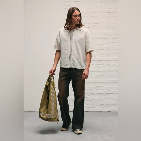 BDG Slacker Fit Jeans Urban Outfitters Wide Leg Dark Wash Size 32 - Picture 3 of 11